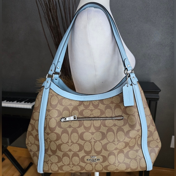 Coach Kristy Shoulder Bag Powder Blue - Picture 1 of 10
